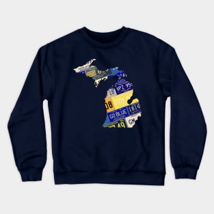 Michigan License Plates - Go Blue Crewneck Sweatshirt